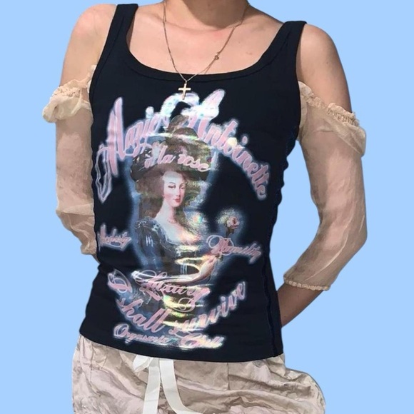 Dolce & Gabbana Black Marie Antoinette y2k Tank - Picture 1 of 4